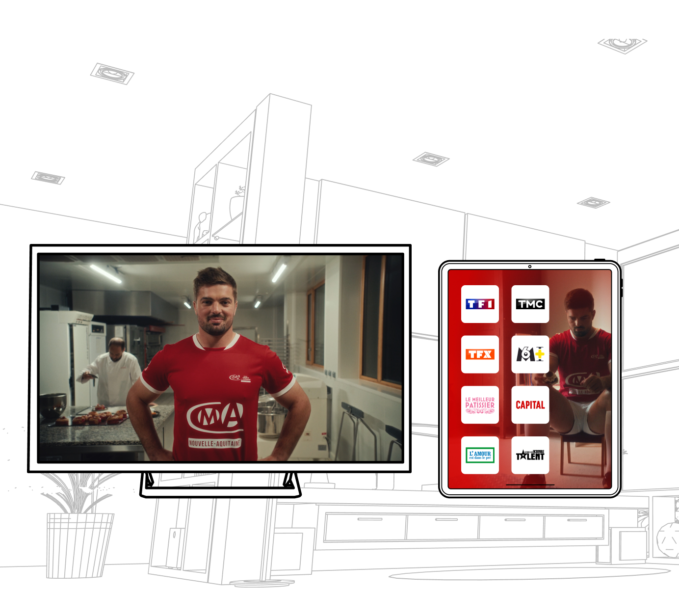 Plan média TV de la campagne CMA